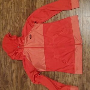 FILA Sport Womens Bright orange red Zip Up Hooded large
